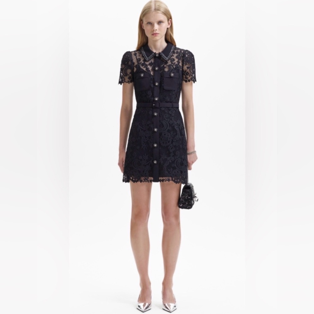 Beautiful beaded self portrait black mini dress